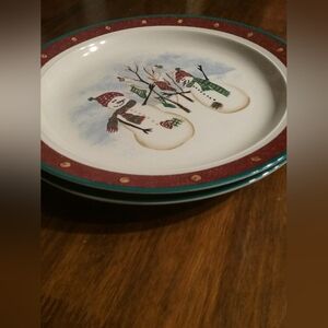 Royal SEASON stoneware Snowman Plates
